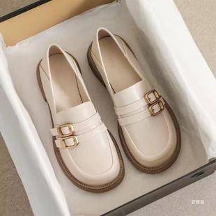 plus size women's shoes 35-43 wide fat feet 41 black small leather shoes spring and autumn flat shoes a pedal loafers 42