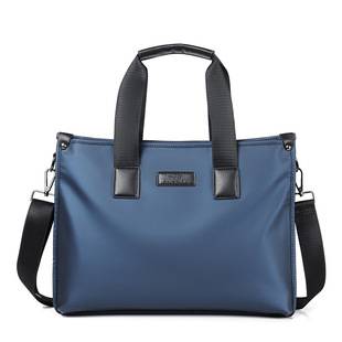 Office Business Handbag Men's Computer Briefcase with Logo Printing Conference Oxford Cloth Document Bag to Reduce Burden