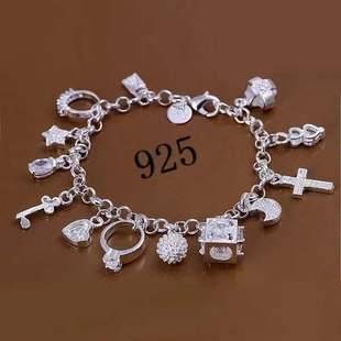 Fashionable Thirteen-Piece Pendant Bracelet for Women, Multi-Element Diamond-Studded Bracelet for Men, Cross-Border Jewelry Source Factory Wholesale Chain