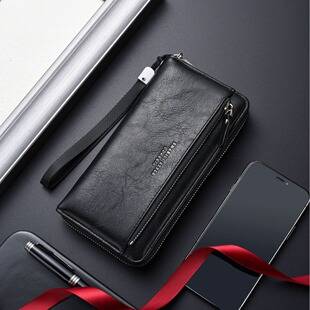New Men's Wallet, High-Quality Long Zipper Clutch Bag, Fashionable Youth Clutch Bag, Mobile Phone Bag