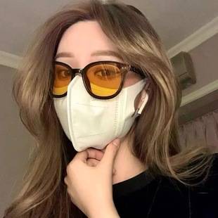 2025 Korean Fashion Brown Sunglasses for Men and Women, Ins Anti-Uv Sunglasses, Street Photography, Concave Shape Glasses