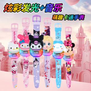 Retail generation flip light-emitting music watch tremolo same style internet-famous watch children's cartoon toy watch