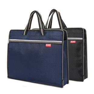 517 large capacity Office portable file bag diamond pattern double-layer double zipper file bag information bag printable