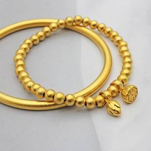 Alluvial Gold Bracelet, Accessible Luxury and High-End, Ancient Method Inheritance Lotus Bracelet, Niche Lotus Bracelet, DIY Jewelry