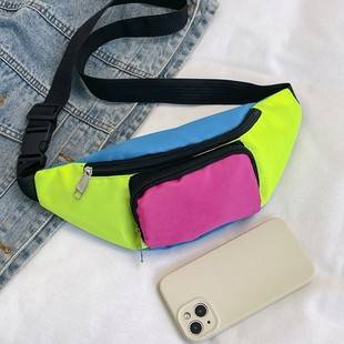 Waist Bag Oxford Cloth Men's Chest Bag Storage Outdoor Crossbody Bag Sports Bag Multifunctional Bag with Logo Printed on It Women's Outdoor Bag