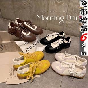 Genuine Leather Women's Shoes with Thick Soles and Hidden Height Increase, German-Style Training Shoes for Women, Summer Casual Sports Shoes, Women's A-Gan Shoes