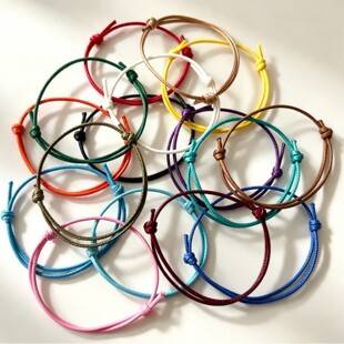 European and American Cross-Border Hot-Selling Rose Crystal Wax Thread Bracelet, Colorful, Simple, Adjustable, Hand-Woven Bracelet, Gu Ti