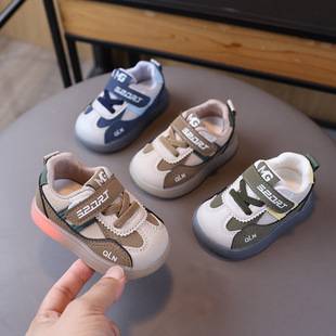 New spring and autumn light-up shoes for 1-2-3 year old toddlers, soft-soled non-slip walking shoes for boys and girls, German training shoes