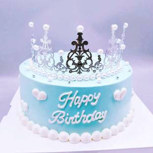 Crown cake decoration bouquet pearl semicircle crown birthday baking ornaments net red bouquet crown