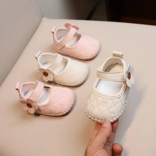 A generation of baby shoes 0-1 years old semi-soft bottom female baby toddler shoes 3-6-September spring and autumn single shoes princess shoes