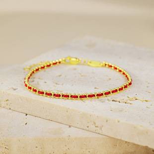 2025 New Transfer Red Rope Bracelet Women's Braided Rope Light Luxury Design Bracelet Easiest for Match Zodiac Year Bracelet