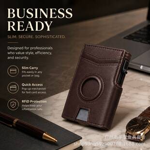 In-Stock Cross-Border Airtag Aluminum Wallet Short Style Men's Multi-Card Slot Magnetic Bank Card Holder Anti-Theft Wallet