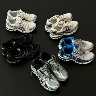 Cross-Border Gel-Kayano14 Sports Shoes for Men and Women, Outdoor Retro Breathable Fabric Synthetic Leather Running Shoes