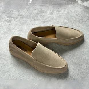 2026 Spring/Summer Genuine Leather Loafers for Men, Flat Height-Increasing Versatile Casual Shoes, Men's Slip-On Lazy Shoes, Large Size