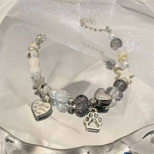 Oxygen Star Kitten Claw Bone Bracelet Female Ins Niche Design DIY Handmade Beaded Versatile Bracelet Best Friend