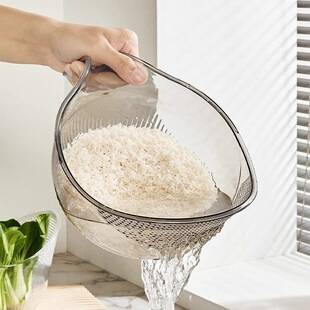 Multifunctional Plastic Rice Washing Basket, Kitchen Strainer for Washing Rice and Fruits, Dual-Purpose Rice Washing Basin, Water Filter Storage Basket