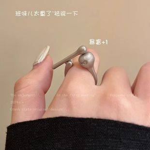 Minimalist Design Stress-Relief Wooden Fish Ring, Knock on It to Eliminate Worries, Ethereal and Elegant Niche Ring, Merit Ring