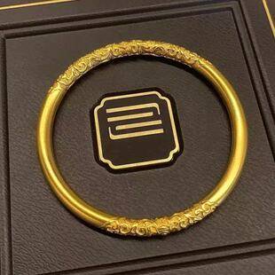 New Chinese-Style Curly Grass Pattern Gold Hoop Bracelet for Women, Solid Ring with Floral Design, Live Streaming Source, Jewelry Wholesale