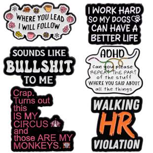 Quotations Brooch Cartoon Metal Badge Creative English Letter Jewelry Medal Clothing Brooch English Accessories