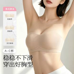 Strapless Anti-Slip Bra for Small Busts That Enhances Appearance, Invisible Strapless Bra for Dresses, Large Bust Bra, Bandeau Bra