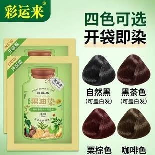 Customized Caiyunlai Plant Extract Fruit Oil Dye Bagged Hair Dye Plant Fruit Dye Cream Hair Dye Non-Stick Hair Cover White Hair