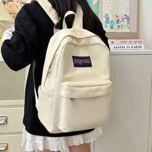 Cross-Border Backpacks for Junior High School Students and College Students, Solid Color, Simple, Lightweight, Casual, Versatile, Fashionable and High-Looking Backpacks