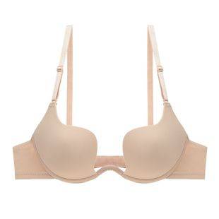 Mango Cup Push-Up Low-Cut Backless Wedding Dress Bra, Sexy Women's Lingerie, Deep V Low-Cut Bra