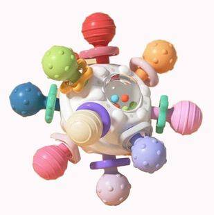 Baby Toys 0-1 Years Old Puzzle Early Education Baby Grinding Glue Manhattan Hand Grasp Ball Grasp Training Rattle Cross Border