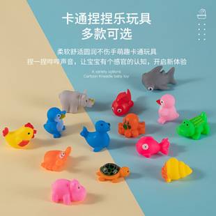 Baby Bath Ocean-Squeezing Squeaky Rubber Toy for Boys and Girls, Water-Sounding Stress-Relief Little Yellow Duck Toy, Floating Water Toy