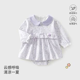 Baby clothes for summer, newborn baby girl's Class A cotton romper dress, pastoral style sweet romper dress, Anyang children's clothing