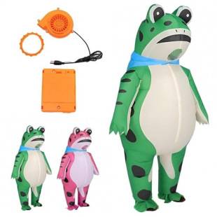 Fun Inflatable Frog Costume Full Body Inflatable Frog Costume Air Pump Suitable for Halloween Cosplay Party