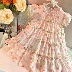 Girls Dress 2025 Summer New Style Children's Dress Super Fairy Children's Clothes Girls Princess Dress Baby Dress
