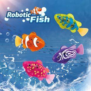 Cross-Border Baby Bath Sensor Luminous Electric Fish Playing in Water Pet Fish Children's Swimming Simulation Clown Fish Toy