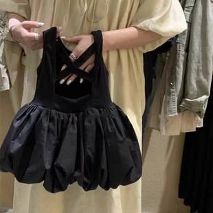 Girls' Black Backless Sleeveless Dress, Children's Floral Summer 2026 New Style Vest Princess Dress Trendy