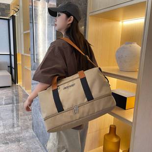 Cross-Border New Fitness Bag with Dry and Wet Separation, Large Capacity Independent Shoe Compartment, Business Trip Fitness Bag, Can Be Used as a Trolley Travel Bag