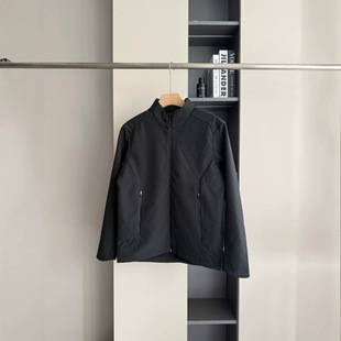 Softshell fleece-lined jacket – new autumn collection for men, featuring windproof, water-resistant, and warm properties, with a stand-up collar. Model: 091303