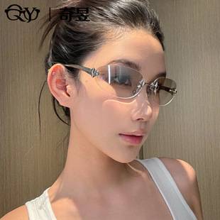 Jennie's Same Style Gm Big-Name Frameless Star-Shaped Trendy Sunglasses Y2K Women's Retro Cut-Edge Metal Sunglasses