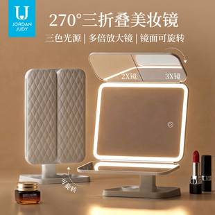 Cross-Border Hot-Selling Led Makeup Mirror with Lights, Desktop Mirror for Women, 70% off Mirror Ins-Style Dormitory Desktop Portable Vanity Mirror