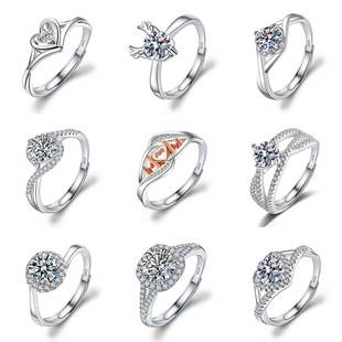 Cross-Border Jewelry Imitation Moissanite Ring Women's Ins Style Opening Adjustable Niche Accessible Luxury High-End Zircon Ring