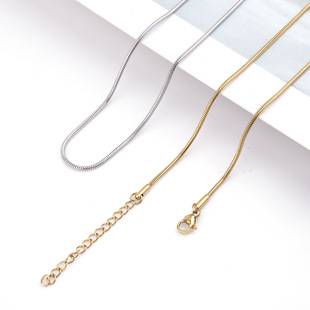 European and American Popular Stainless Steel Round Snake Chain Snake Bone Chain Spring Titanium Steel Necklace Simple Personalized Clavicle Chain New Wholesale