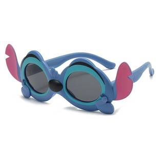 Smart Baby new cartoon children's sunglasses cute cartoon baby sunglasses silicone stitch glasses soft frame