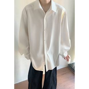 White Shirt Men's Long-Sleeved Autum 2025 New Niche Design Draped Anti-Wrinkle Casual Shirt Korean Style Top