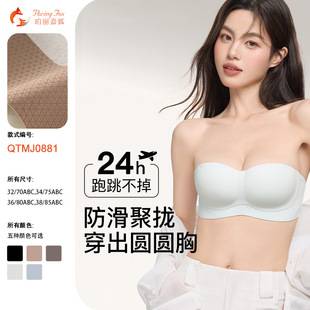 Simple Seamless Glossy Strapless Bra for Women, Non-Slip, Push-Up, Invisible, Seamless Bandeau Bra for Small Busts