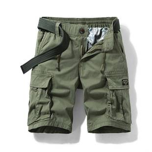 Army Green Cargo Shorts Men's Summer Japanese Style Cityboy Heavy Casual Pants Straight Vintage Pants