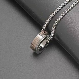 European and American Joker Chain English Ring Titanium Steel Necklace Pendant Men's Personality Trendy Hip Hop Pendant Couple Accessories