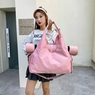 Yoga Bag, Portable Fitness Bag for Women, Can Hold Yoga Mat, Multiple Storage Pockets, Independent Shoe Compartment, Single-Shoulder Short-Trip Travel Bag