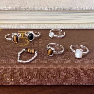 Ring Women's Foreign Style Cold Style High-Level Niche Unique Middle Ancient Decoration Fritillaria Tiger's Eye Stone Girl's Best Friend Ring