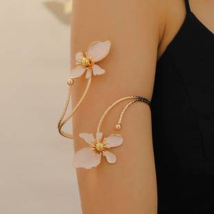 Fashionable and Sexy Flower Open Bracelet Armband European and American Cross-Border Daily Vacation Party Wear Adjustable Bracelet