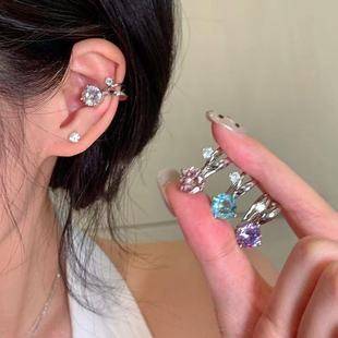 Small Bulb Ear Bone Clip Without Pierced Ears, Wearable Zircon Earrings for Women, High-End, Accessible Luxury, Sexy Ear Clip Ear Jewelry