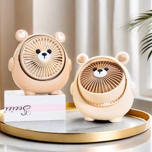 New cute dog cute small fan USB charging three-speed angle adjustable desktop bedside household handheld electric fan